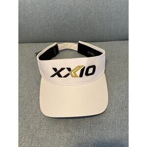 XXio Mens Golf Visor White New Embroidered Logo Black And Gold